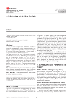 A Stylistics Analysis of A Rose for Emily