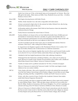 emily carr chronology