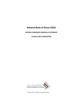 Quarter 1 2015 - National Bank of Oman