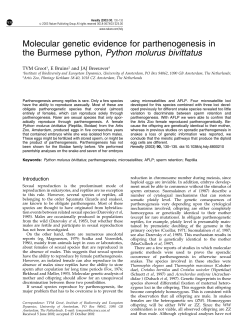 Molecular genetic evidence for parthenogenesis in the Burmese
