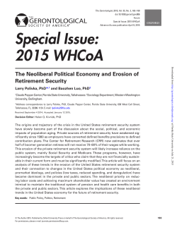 The Neoliberal Political Economy and Erosion of Retirement Security