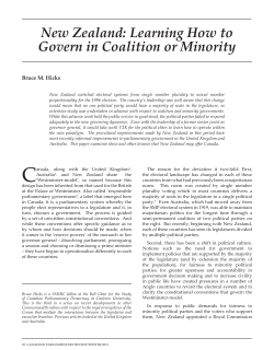 New Zealand: Learning How to Govern in Coalition or Minority
