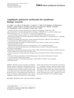 Amphipols: polymeric surfactants for membrane biology research