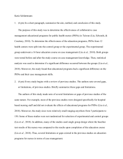 Katie Schlattmann 1. (4 pts) In a short paragraph, summarize the aim