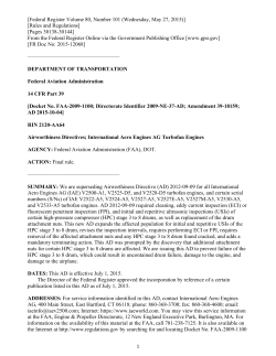 (HPC) Stage 3-8 Drum Cracking - Civil Aviation Safety Authority