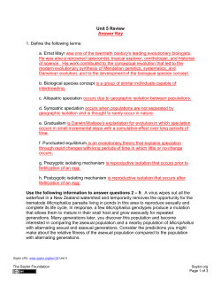 Unit 5 Review Answer Key 1. Define the following terms: a. Ernst