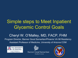 Simple steps to Meet Inpatient Glycemic Control Goals