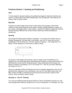 Fractions Section 1: Iterating and Partitioning