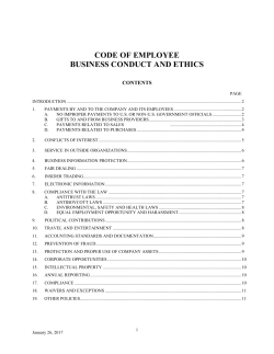 code of employee business conduct and ethics