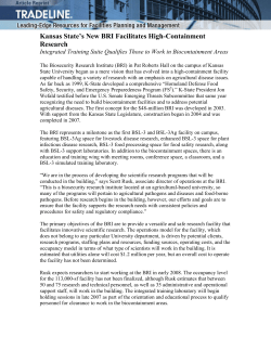 Kansas State`s New BRI Facilitates High