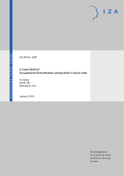 Is Caste Destiny? Occupational Diversification among Dalits in Rural