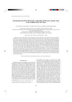 Geochemical and Nd-Sr-Pb isotopic composition - J