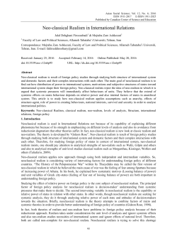 Neo-classical Realism in International Relations
