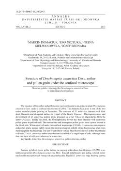 Structure of Deschampsia antarctica Desv. anther and pollen grain