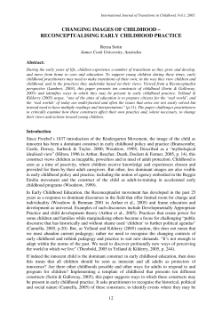 changing images of childhood &ndash; reconceptualising early