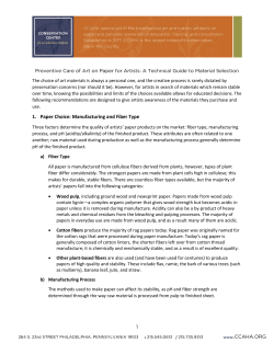 1. Paper Choice: Manufacturing and Fiber Type