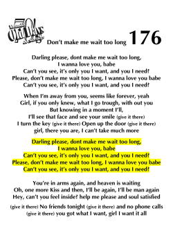 176 Don`t make me wait too long