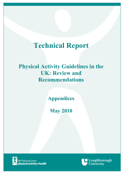 Technical Report. Physical Activity Guidelines in the UK: Review