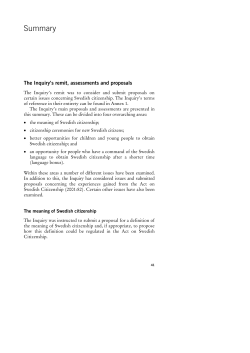 SOU 2013:29 Swedish citizenship