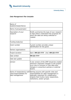 Data Management Plan - Maastricht University