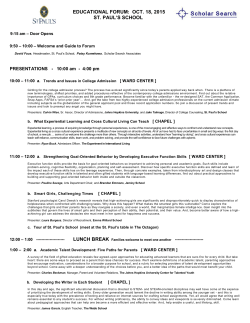 educational forum: oct. 18, 2015 st. paul`s school