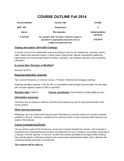 COURSE OUTLINE Fall 2014 - Mercer County Community College