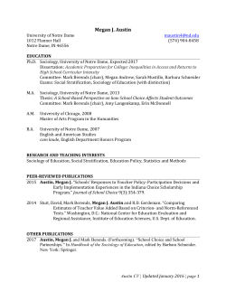 Megan J. Austin - Center for Research on Educational Opportunity