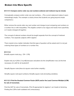 Algebra 1 - Summary - PA Academic Review