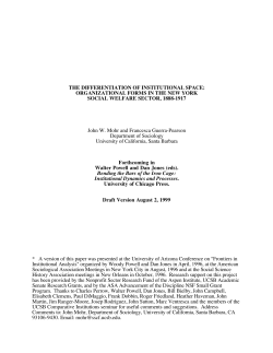 THE DIFFERENTIATION OF INSTITUTIONAL SPACE