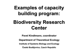 Examples of capacity building program: Biodiversity Research Center