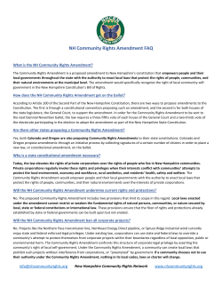 NH Community Rights Amendment FAQ