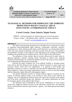 ECOLOGICAL METHODS FOR IMPROVING THE EPIBIOTIC