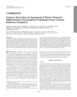 Urinary Excretion of Aquaporin-2 Water Channel Differentiates