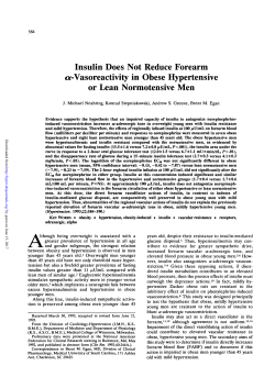 Insulin Does Not Reduce Forearm &laquo;*-Vasoreactivity