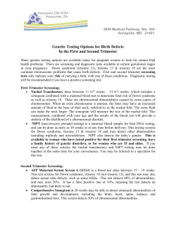 Genetic Testing and Screening Options for Birth Defects
