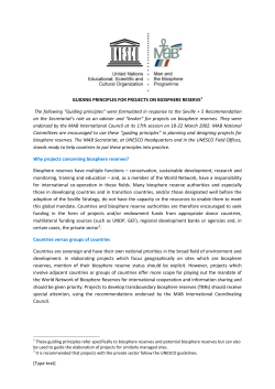 Guiding principles for projects on Biosphere Reserves