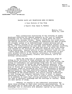 Making Radio And Television Sets In Mexico: A Case History of One