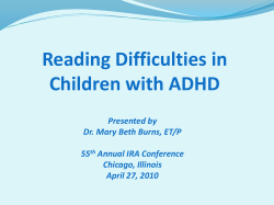 Reading Difficulties in Children with ADHD