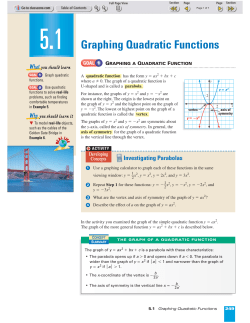 Graphing Quadratic Functions