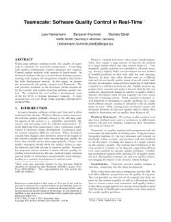 Teamscale: Software Quality Control in Real-Time