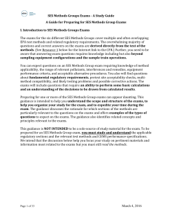Study Guide for Preparing for SES Method Group Exams
