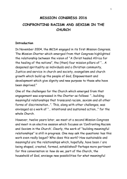 PAPER CONFRONTING RACISM AND SEXISM IN THE CHURCH