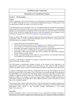 Jurisdiction`s name: Switzerland Information on Tax