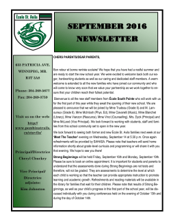 september 2016 newsletter - Pembina Trails School Division