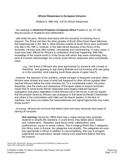 African Responses to European Intrusions