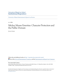 Mickey Mouse Emeritus: Character Protection and the Public Domain