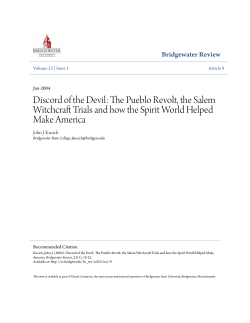 Discord of the Devil: The Pueblo Revolt, the Salem Witchcraft Trials