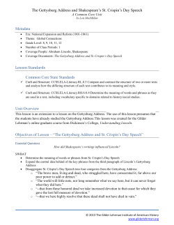 Gettysburg Address and St. Crispin`s Day Speech Lesson Plan