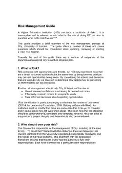 Risk Management Guide - City, University of London