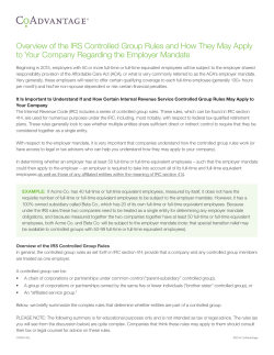Overview of the IRS Controlled Group Rules